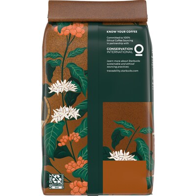 Starbucks Pike Place Decaf Ground Coffee, Medium Roast, 16 oz. (SBK96781)