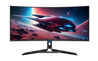 Lenovo Legion R34w-30 34” Curved WQHD VA 180Hz WLED AMD FreeSync Gaming Monitor, HDR10, Built-In Speaker, Height Adjustable