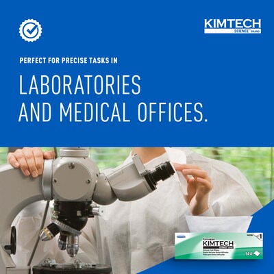 Kimtech Science Kimwipes Delicate Task Durable Fibers Cleaning Wipers, 16.6" x 14.7", White, 140 Wipers/Box (34256)