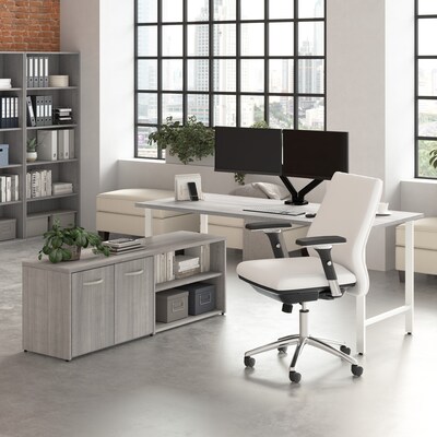Bush Business Furniture Hustle 72W Computer Desk and Low Storage Cabinet with Doors and Shelves, Pl
