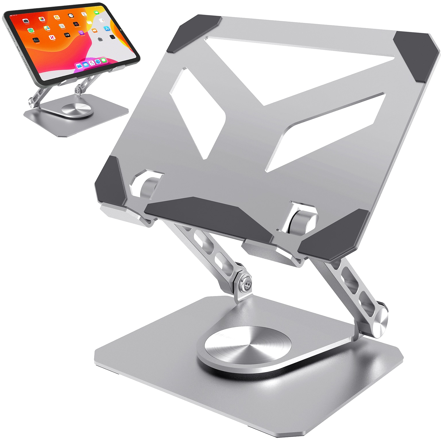 Purely SW60 360° Rotating Base iPad/Tablet Stand and Holder, Silver (PTSSW60)
