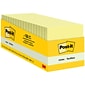Post-it Notes, 3" x 3", Canary Collection, 90 Sheet/Pad, 18 Pads/Pack (654-18CP)