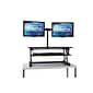 Rocelco 37.5" Height Adjustable Standing Desk Converter with Dual Monitor Mount, Sit Stand Up Riser, Black (R DADRB-DM2)