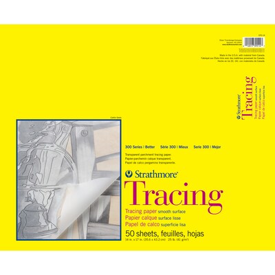 Strathmore 300 Series 14 x 17 Tape Bound Tracing Sketch Pad, 50 Sheets/Pad, 3/Bundle (STTP3701403-