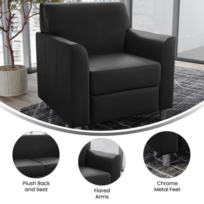 Flash Furniture Hercules Diplomat LeatherSoft Reception Chair, Black/Chrome Legs (BT8271BKCHR)