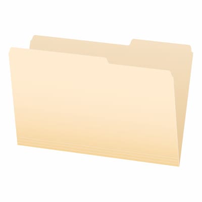 Pendaflex File Folder, 1-Tab, Right Position, Legal Size, Manila, 100/Box (1006983)