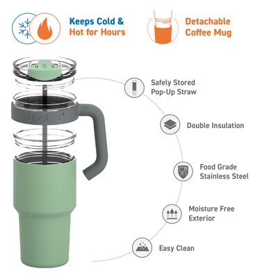 ASOBU Explorer Stainless Steel, 34 oz., Green, (ADNASM80G)