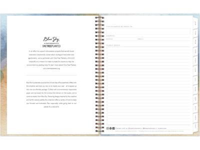 2025 Blue Sky Andreo 8.5" x 11" Weekly & Monthly Planner, Paperboard Cover, Blue/Yellow (137948-25)