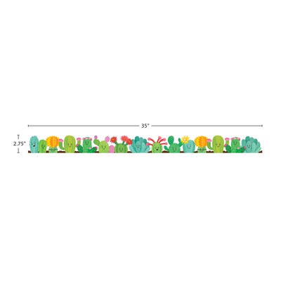 Teacher Created Resources Die-Cut Border Trim, 3" x 2.92', Happy Cactus Crew, 12/Pack, 6 Packs/Bundle (TCR6954-6)