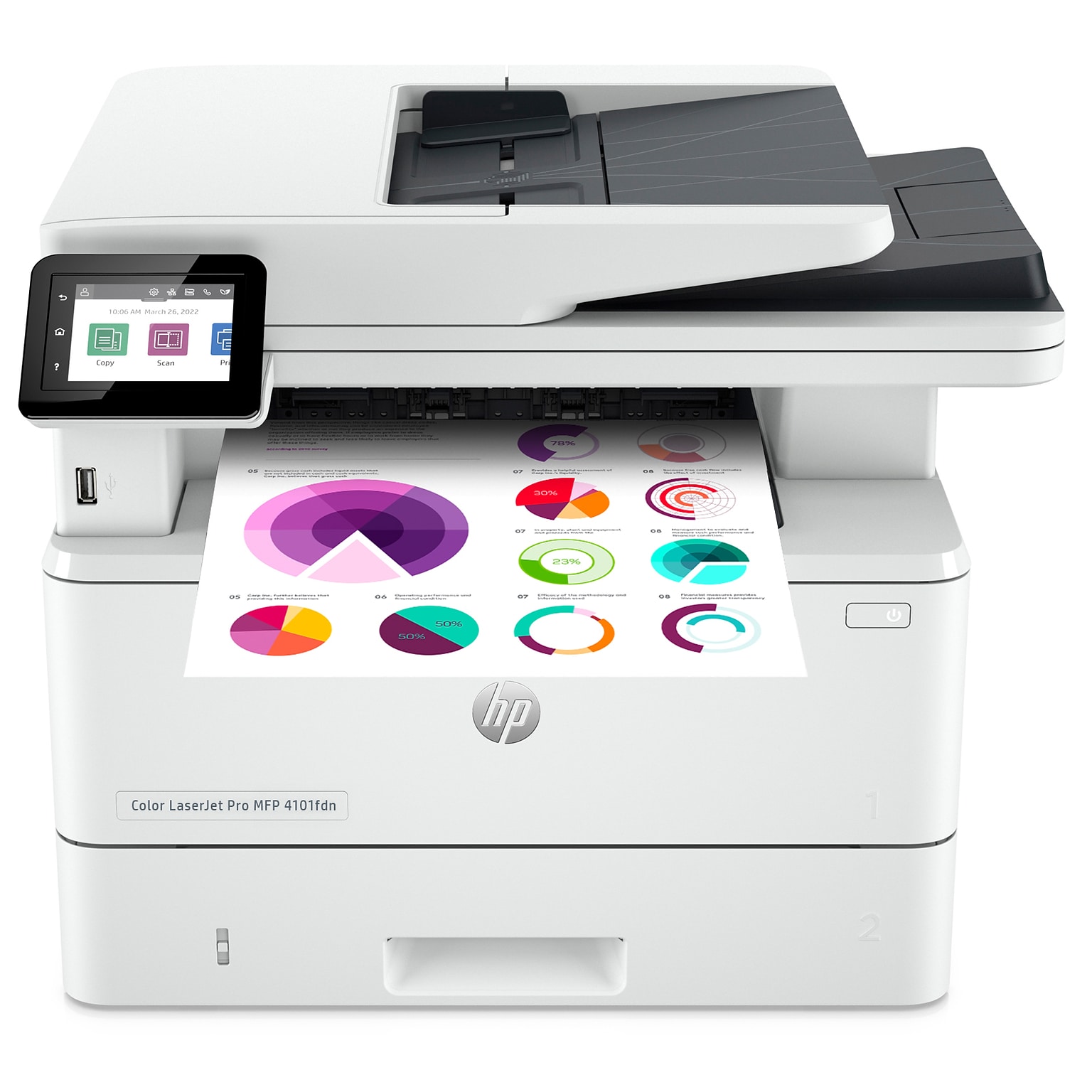 HP LaserJet Pro MFP 4101fdn Black & White Laser Printer, All-In-One, Print, Scan, Copy, Fax, Best for Office (2Z618F)