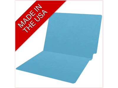 Medical Arts Press Heavy-Duty End Tab File Folder, Straight Cut, Letter-Size, Blue, 40/Box (S-09458-DBL)