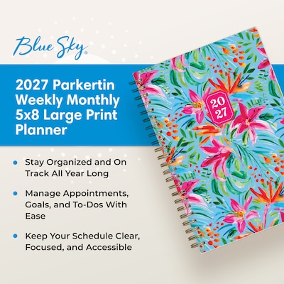 2027 Blue Sky 5" x 8" Weekly & Monthly Planner, Parkertin (164275)
