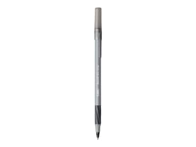 BIC Round Stic Grip Xtra Comfort Ballpoint Pen, Medium Point, 1.0mm, Black Ink, 24/Box, 6 Boxes/Pack (GSMG144E-BLK)