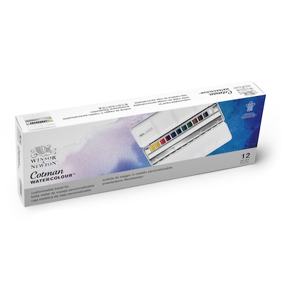 Winsor and Newton Cotman Travel Watercolor Paint Palette, Assorted Colors (WNX0390453)