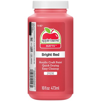 Apple Barrel Acrylic Paint Matte, 16oz., Bright Red, 3/Pack(APP21123E-3)