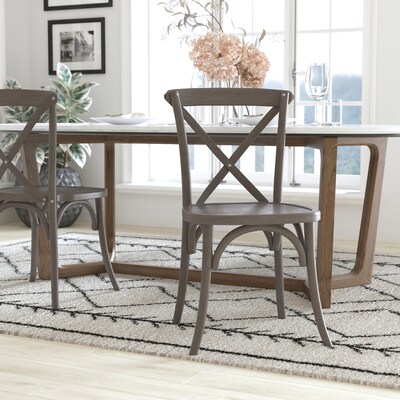 Flash Furniture Advantage Wood X-Back Chair, Armless, Gray (XBACKGREY)