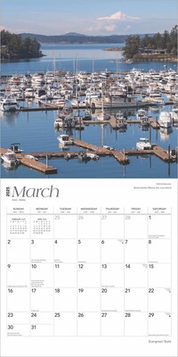 2025 BrownTrout Evergreen State Washington Places 12" x 12" Monthly Square Wall Calendar (9781975483074)