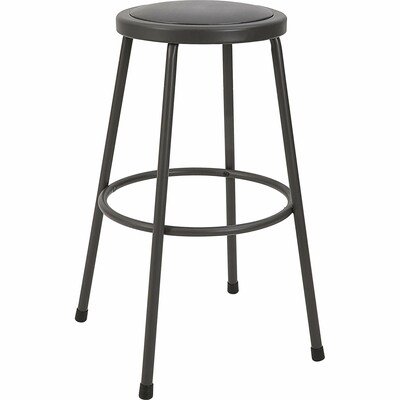 Lorell Industrial Metal/Vinyl 30 Shop Stool without Back, Light Gray (LLR83083)