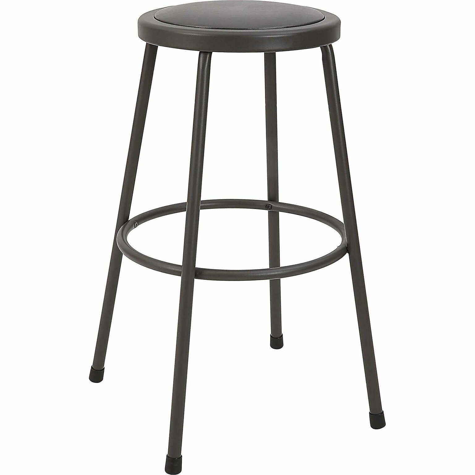 Lorell Industrial Metal/Vinyl 30 Shop Stool without Back, Light Gray (LLR83083)