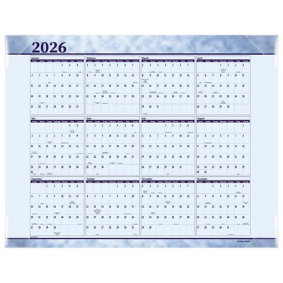 2026 AT-A-GLANCE 21.75" x 17" Monthly Desk Pad Calendar, Slate Blue (89701-26)