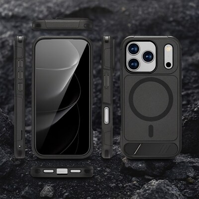 SaharaCase Venture Series MagSafe Phone Case for iPhone 17 Pro, Shock Absorbing, Scorpion Black (CP00978)