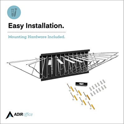AdirOffice Steel Hanging Wall File, For Blueprint & Large-Format Files, Black (617-BLK-KIT1)