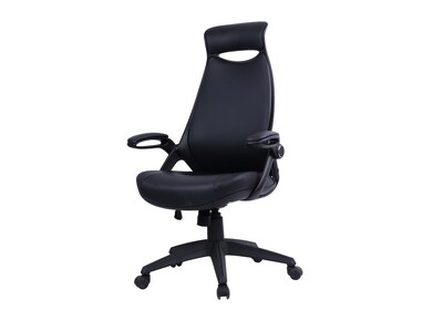Monarch Specialties Inc. Ergonomic Leather-Look Computer and Desk Chair, Black (I 7276)
