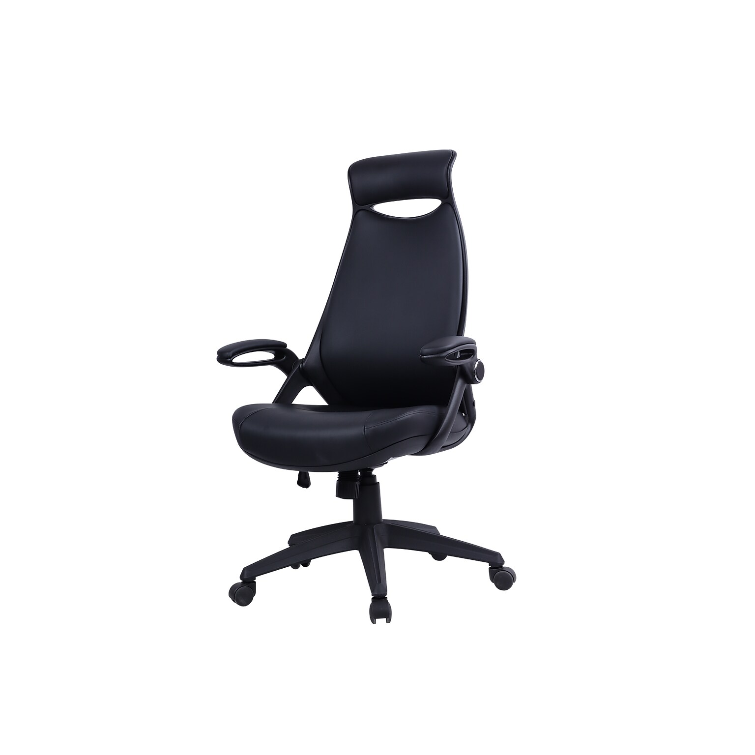 Monarch Specialties Inc. Ergonomic Leather-Look Computer and Desk Chair, Black (I 7276)