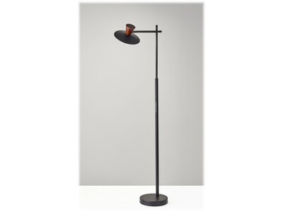 Adesso Elmore 56" Metal/Wood Floor Lamp with Round Shade (5181-01)