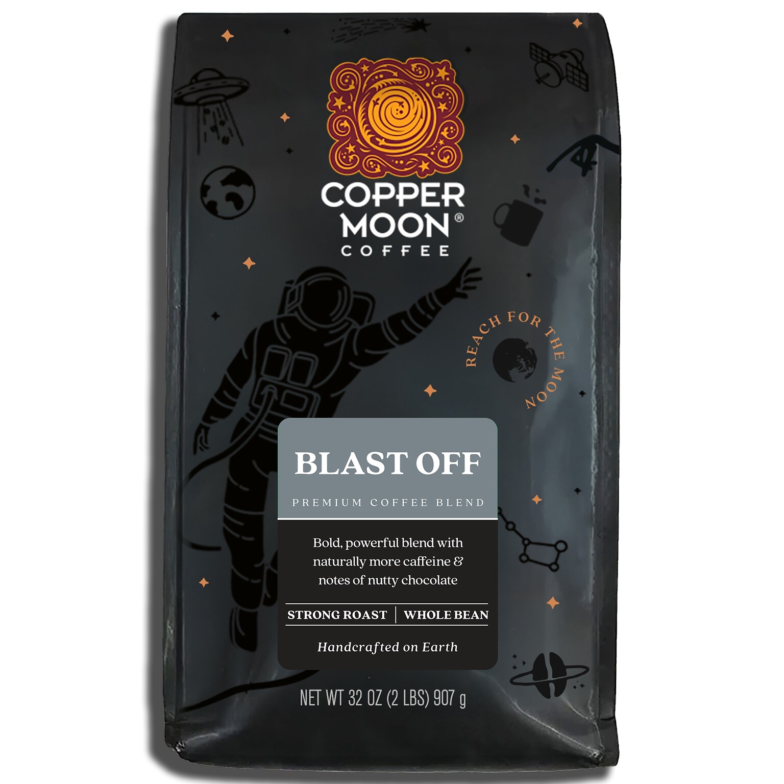 Copper Moon Blast Off Beans Coffee, Strong Roast, 32 oz. (260120)
