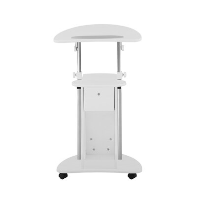 Techni Mobili 22"W Manual Adjustable Standing Laptop Cart, White (RTA-B005-WHT)