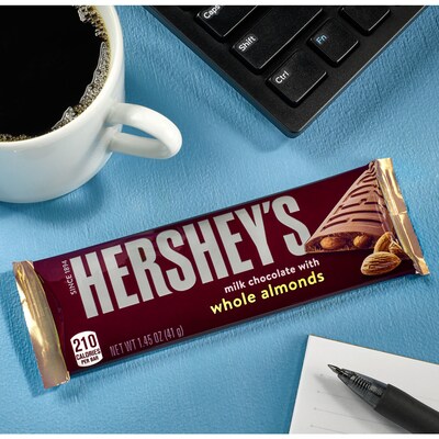 HERSHEY'S Milk Chocolate with Whole Almonds Candy Bars, 1.45 oz., 36/Box (HEC24100)