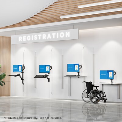 Mount-It! Counterbalance Keyboard Tray Arm for Wall and Pole Mounting, Black (MI-1765KB)