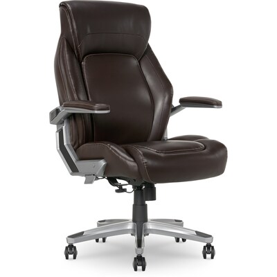 La-Z-Boy Meyer Ergonomic Bonded Leather Swivel Executive Chair, Brown (60082-BRN)