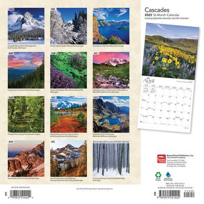 2023 BrownTrout Cascades 12 x 12 Monthly Wall Calendar (9781975451424)