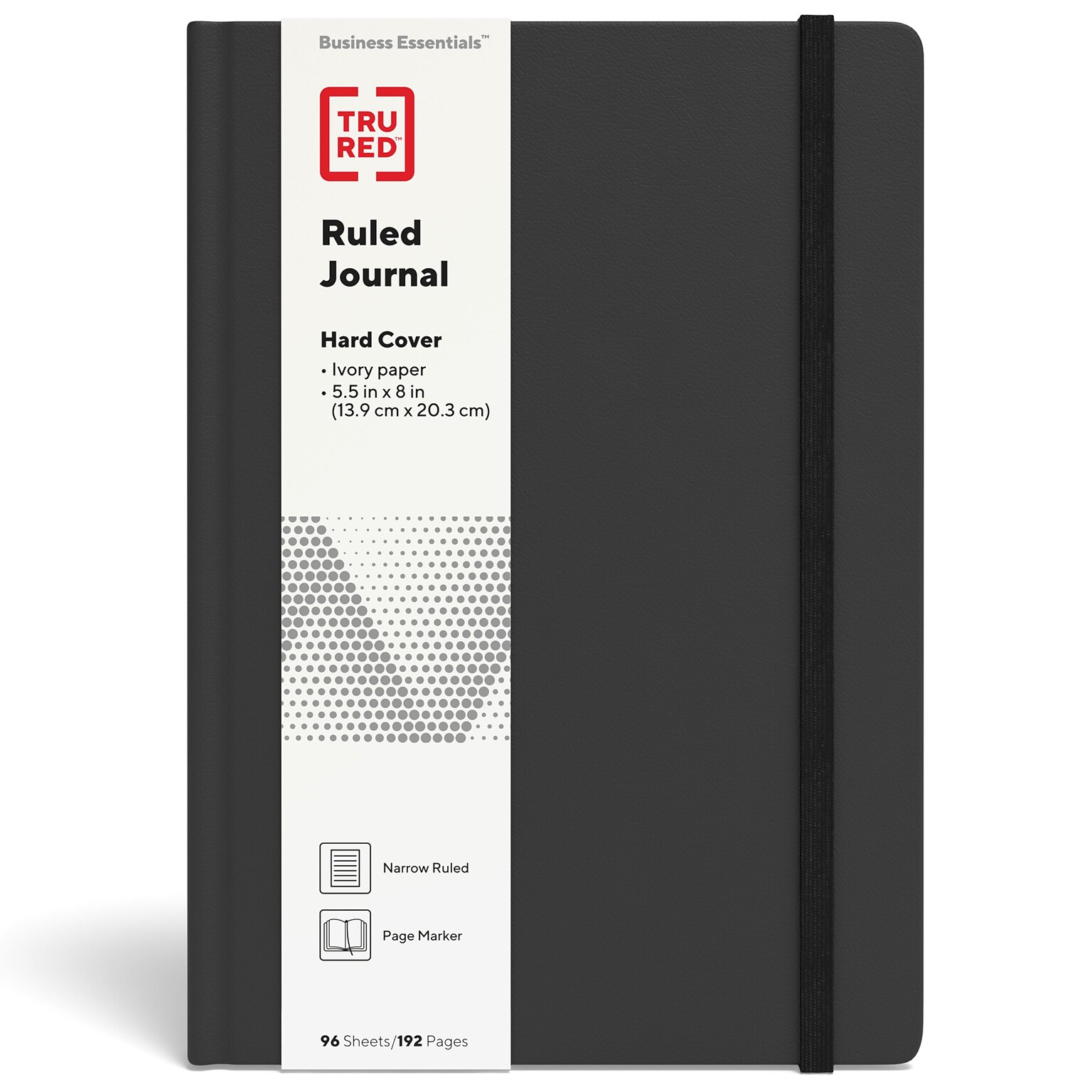 TRU RED™ Medium Hard Cover Ruled Journal, 5 1/2 x 8, Black (TR54769)