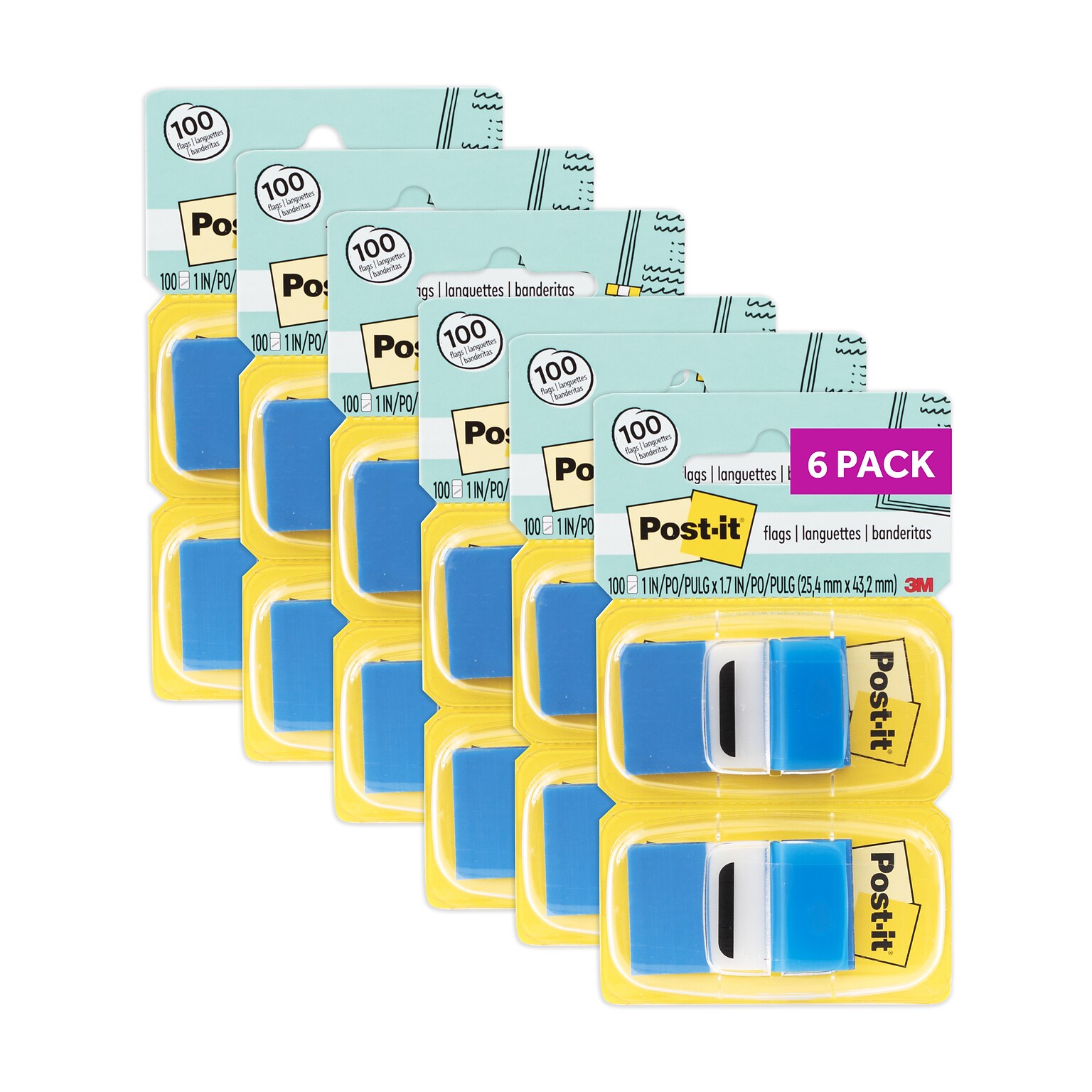 Post-it Flags, 1, Blue, 600 Flags/Box (680BE212PK)
