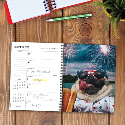 2026 Willow Creek Doug the Pug 6.5" x 8.5" Daily & Monthly Personal Organizer (54642)