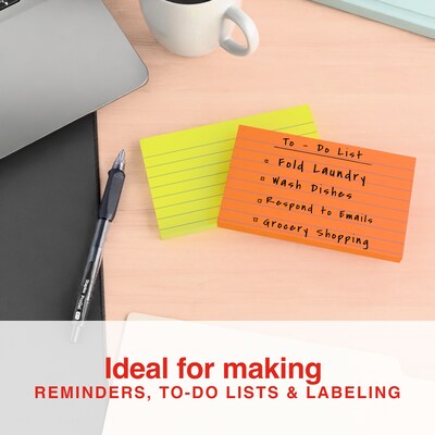 Staples Sticky Notes, 3" x 5", Summer Breeze Collection, Lined, 100 Sheets/Pad, 6 Pads/Pack (ST62870)
