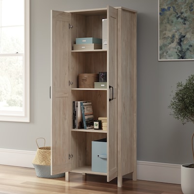 Sauder Select 72"H Storage Cabinet with 3 Shelves, Chalk Oak (433242)