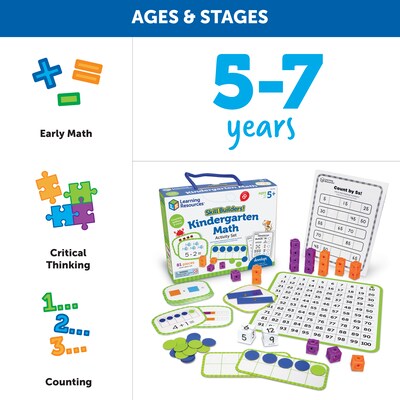 Learning Resources Skill Builders! Kindergarten Math, Multicolor (LER1248)