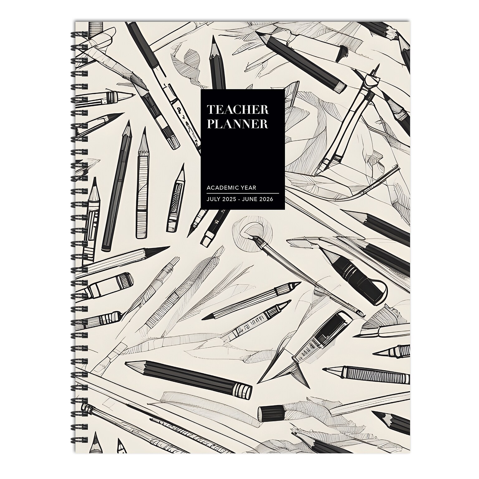 2025-2026 TF Publishing Vintage Ink and Lead 9 x 11 Academic Year Weekly & Monthly Planner, Paperboard Cover (AY26-9600)