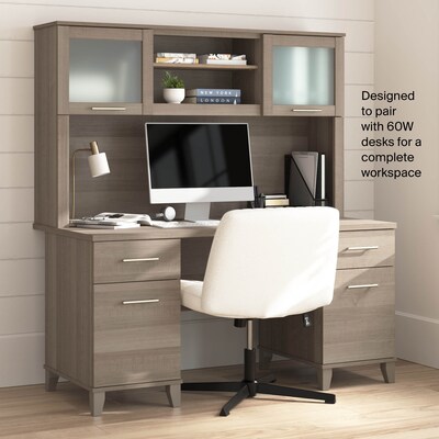 Bush Home Somerset 60"W Desktop Hutch, Ash Gray (WC81631)