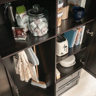 Sauder Select 71"H Storage Armoire, 2 Drawers, Cinnamon Cherry (420055)