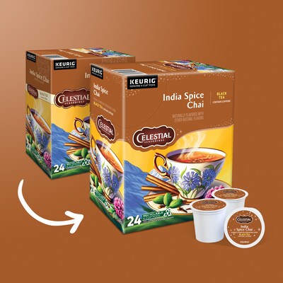 Celestial Seasonings India Spice Chai Herbal Tea, Keurig® K-Cup® Pods, 96/Carton (14738)