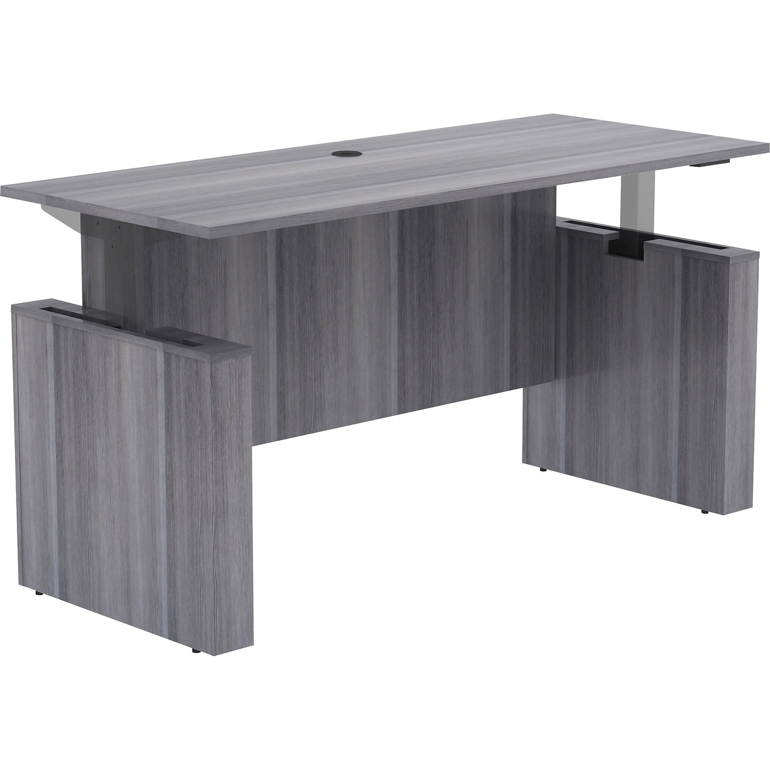 Lorell Essentials Series 72W Electric Adjustable Standing Desk, Weathered Charcoal (LLR69578)