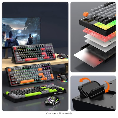 SaharaCase Wired Gaming Keyboard & Mouse Combo, Black/Orange (KB29)
