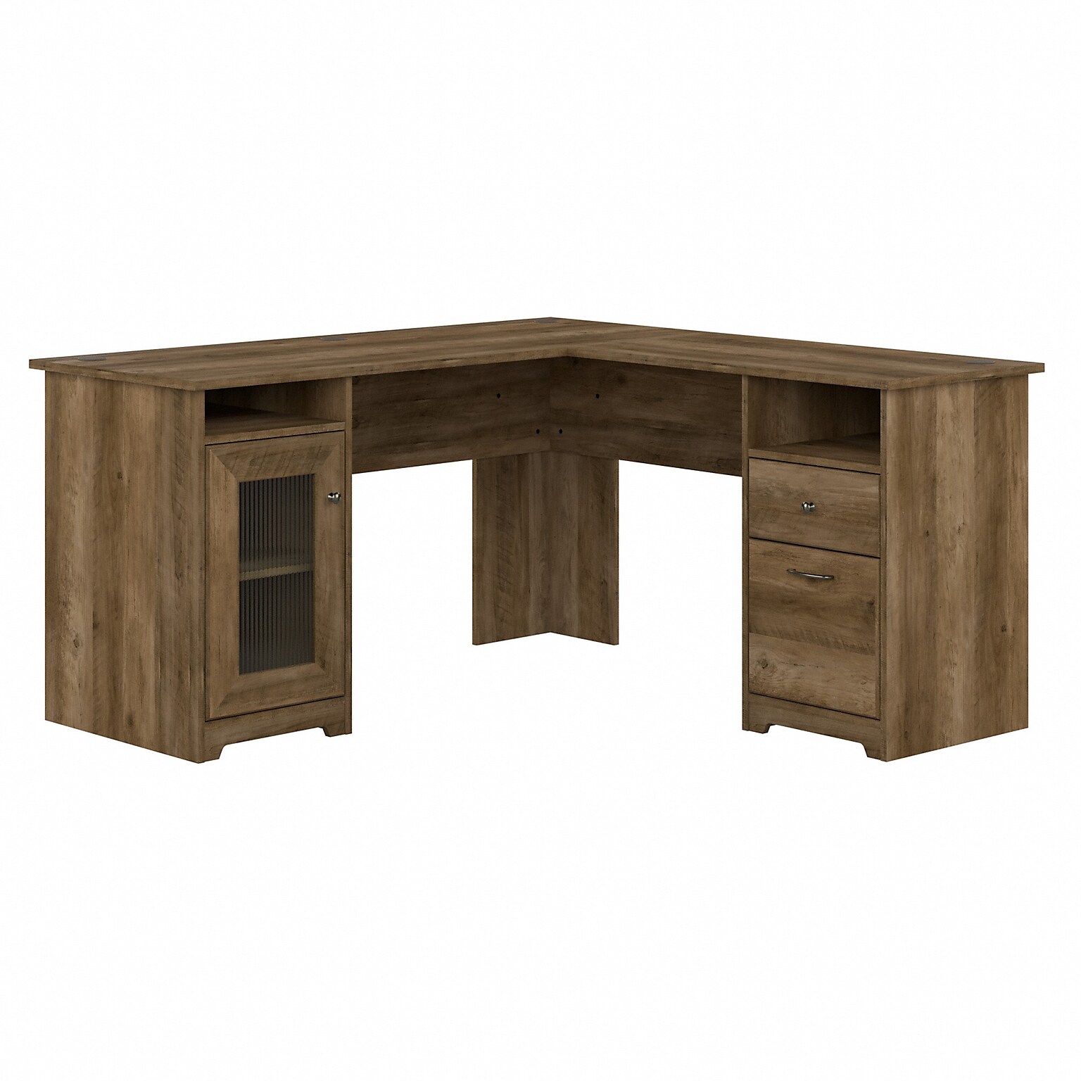 Bush Furniture Cabot 60W Wood L-Shaped Computer Desk, Reclaimed Pine (WC31530K)
