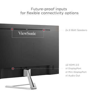 ViewSonic 32" UHD 4K 60Hz LCD Monitor, Silver (VX3276-4K-MHD)