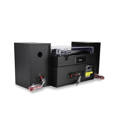 Victor Geneva 5-in-1 Music Center with Bluetooth, CD Player, FM Radio, USB, AUX, Remote Control, and Detached Stereo Speakers